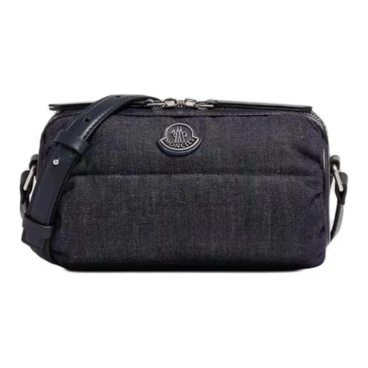 Moncler Denim Crossbody Bag Women's Blue-0