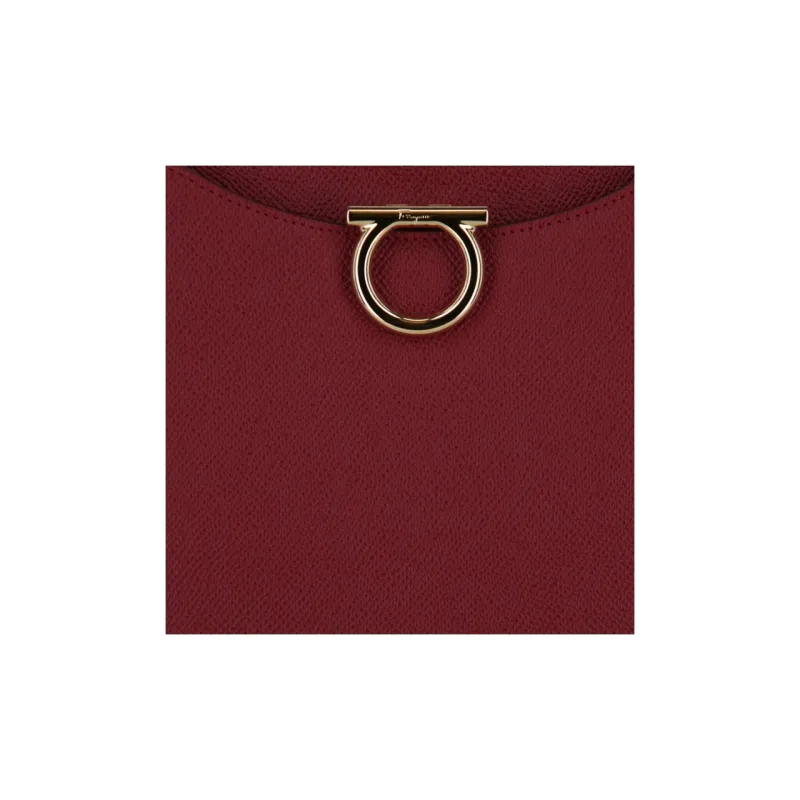 FERRAGAMO Leather Tote Bag Shopping Bag Shoulder Bag Handbag Women's Rogue Red-2