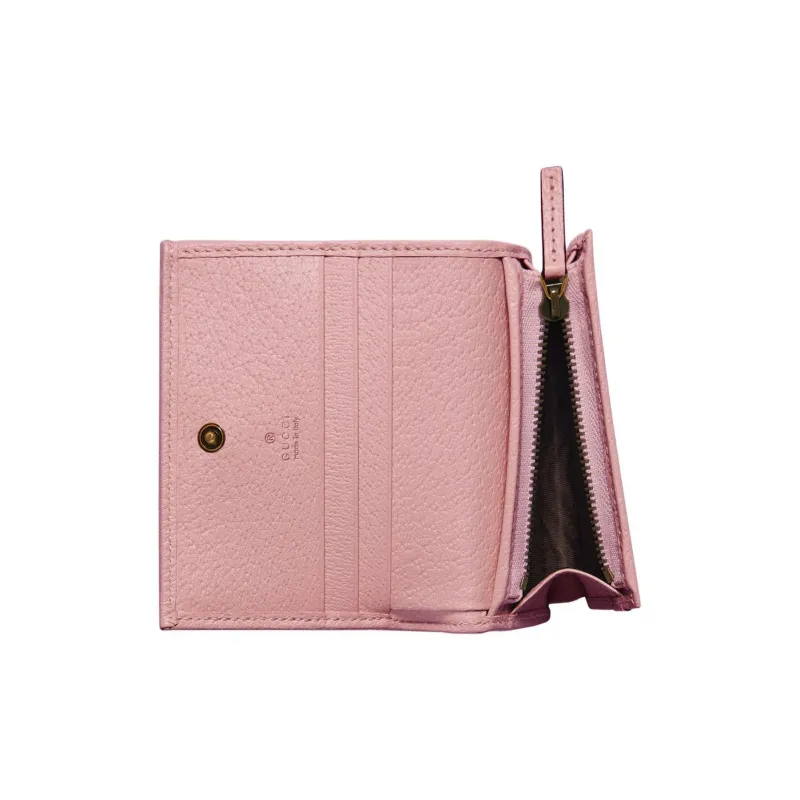GUCCI Leather Wallets Card Holders Regular Women's Light Pink-3