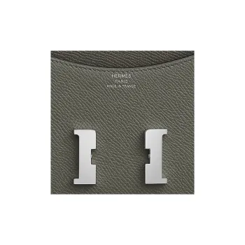 HERMES Constance Slim Epsom Calfskin Clutches Wallets Women's 0L Grismeyer Rain Cloud Gray