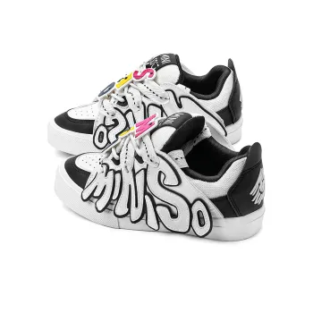 MINISO Low Top Skateboard Shoes Unisex Classic Black White