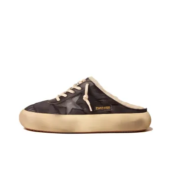 Golden Goose Space Star Rubber Sole Wrap toe Slippers Women's Black