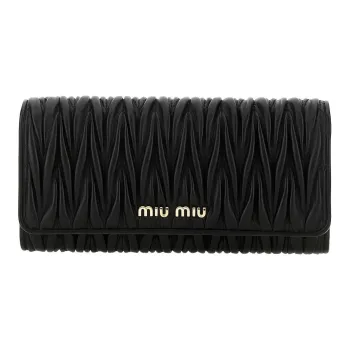 MIU MIU Leather Wallet Women's Black