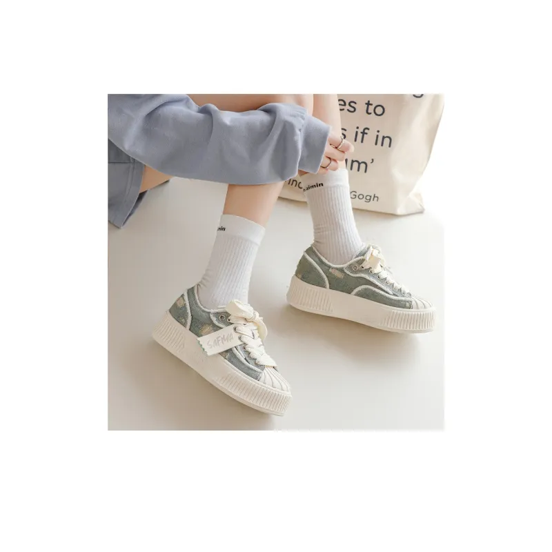 XINGQILIUQIXIA x Safiya Wear-Resistant Breathable Lightweight Height Increasing Low-Top Canvas Shoes Women's-4