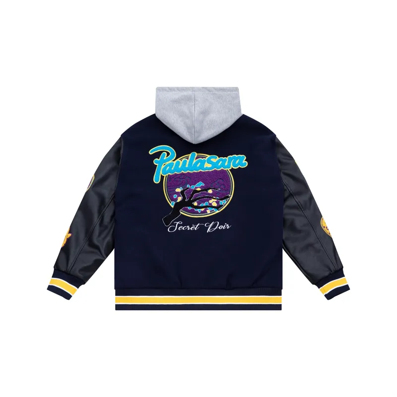 PAULASARA Baseball Jacket Unisex Navy Blue-2