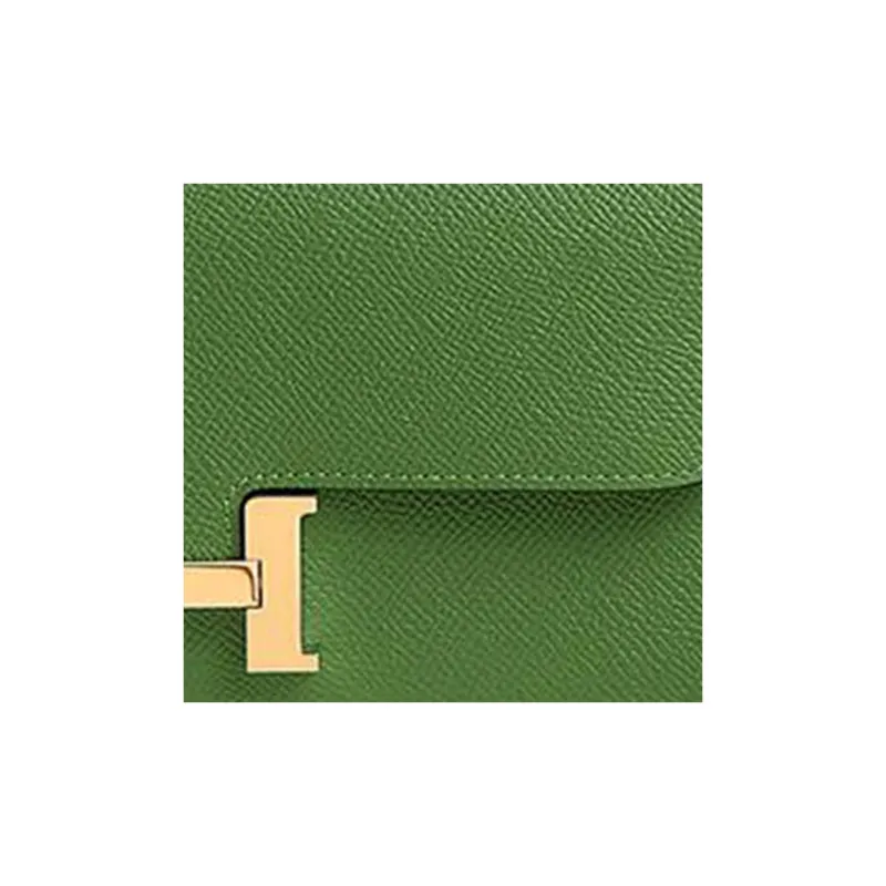 HERMES Constance To Go Epsom Leather Wallets Clutches Shoulder Bag Crossbody Bag Women's A8 Yuka Silk Green-3