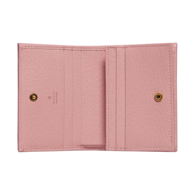 GUCCI Leather Wallets Card Holders Regular Women's Light Pink-5
