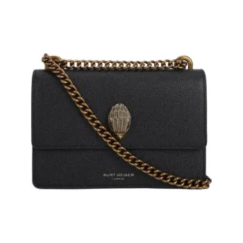 Kurt Geiger London Cow Leather Shoulder Bag Crossbody Bag Small Size Women's Black