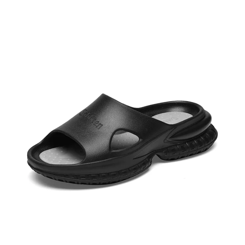 Cabbeen EVA Cut-Out Quick Dry Slide Slippers Men's Black-1