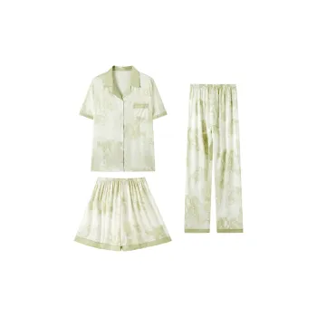 Sleep Students' Dormitory Home Pajama Set Women's Green