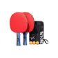 [Upgraded Four Stars]Long Handle Shakehand Grip 1 Pair (Includes Ball Bag+Samsung Balls*3+Edge Protection Strips*2)