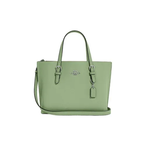COACH Mollie Cow Leather tote MONO Bag Shopping Bag Double Sided One Shoulder Handbag Medium Size Women's Grass Green
