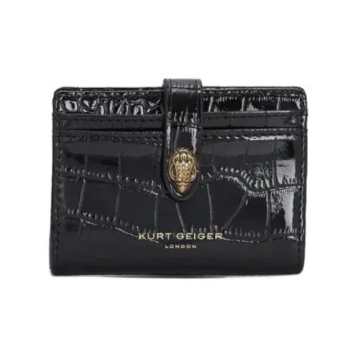 Kurt Geiger London Crocodile Embossed Cow Leather Card Holder Women's Black