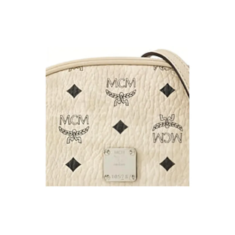 MCM Essential Visetos Origina Leather, Cow Leather Chain Bag, Sling Bag, Fanny Pack Trumpets Women's Beige-3