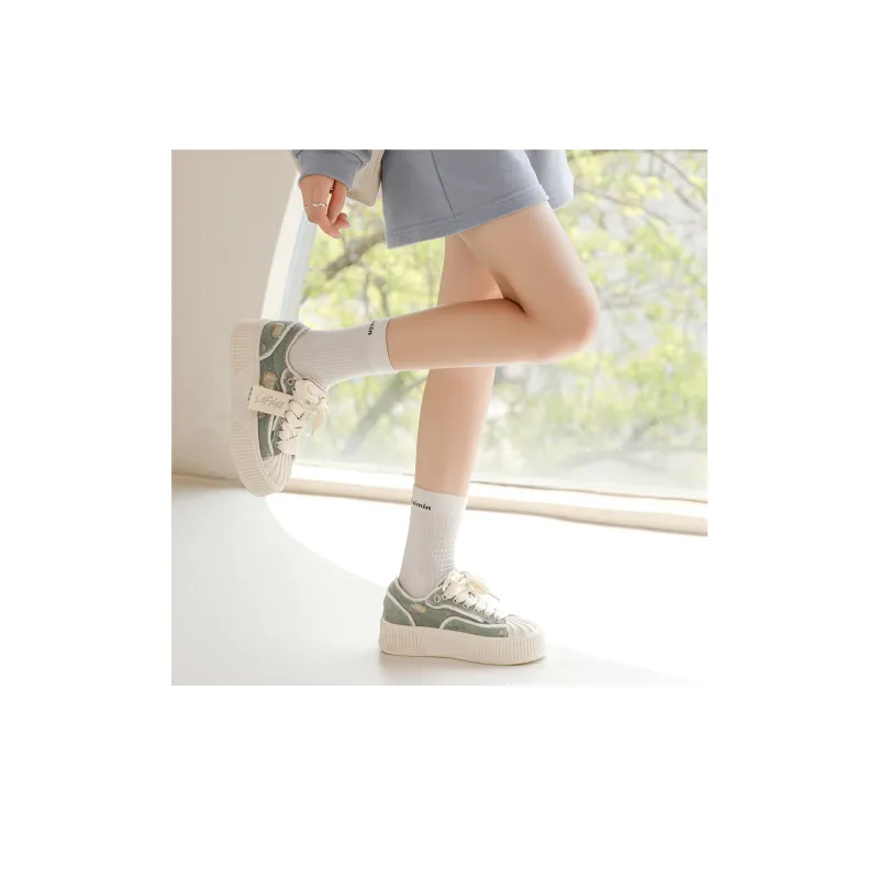 XINGQILIUQIXIA x Safiya Wear-Resistant Breathable Lightweight Height Increasing Low-Top Canvas Shoes Women's-2