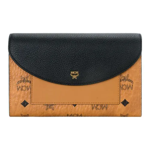 MCM Flap Wallet With Pouch Visetos Cognac/Black