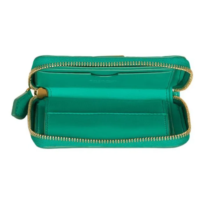 BALMAIN B-BUZZ Calfskin Wallet Women's Green-1
