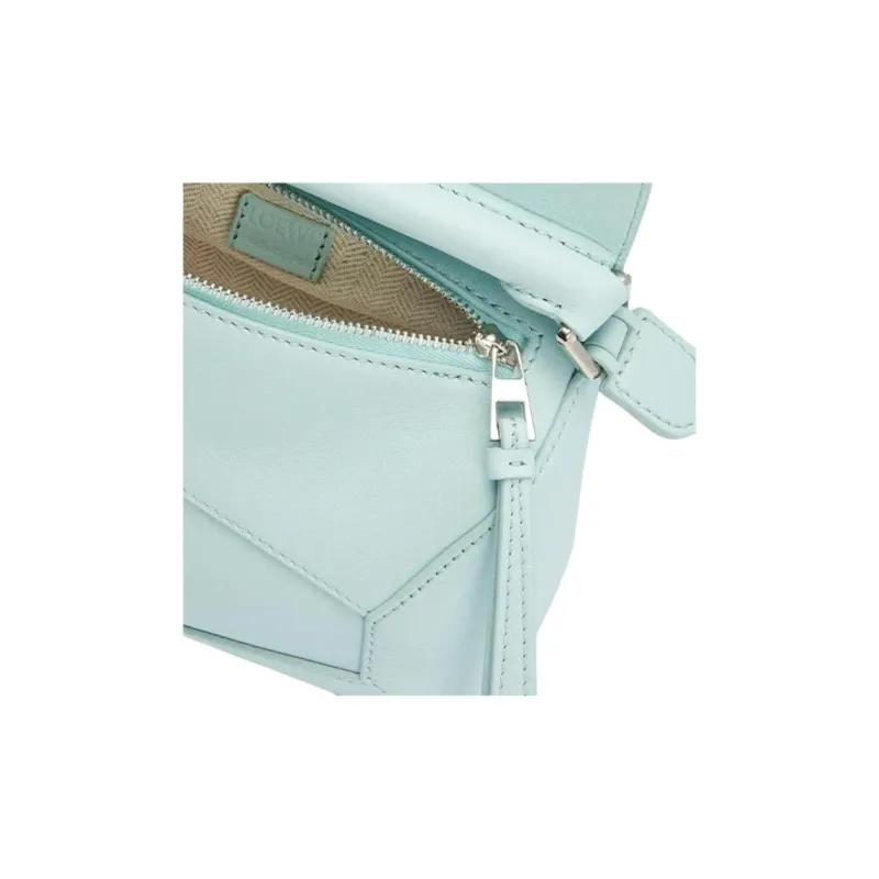 LOEWE Puzzle Cow Leather Handbag, Shoulder Bag, Crossbody Bag Mini Women's Iceberg Blue-6