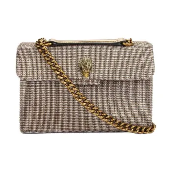 Kurt Geiger London Houndstooth Fabric Shoulder Bag Crossbody Bag Women's Beige
