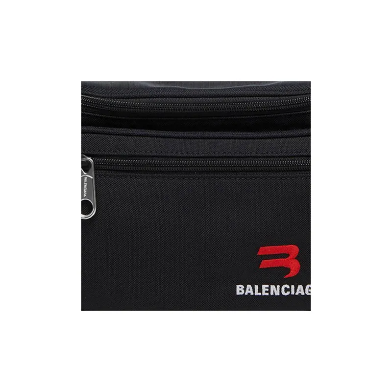 Balenciaga Explorer Sporty B Logo Embroidered Beltpack Medium Black-4