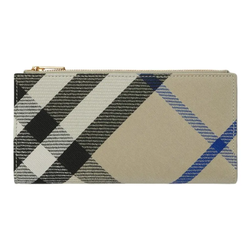 Burberry Polyurethane Wallet Large Size Women's Moss Green-1