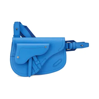 DIOR Cow Leather Grain Saddle Bag Sling Bag Shoulder Bag Crossbody Bag Mini Men's Blue