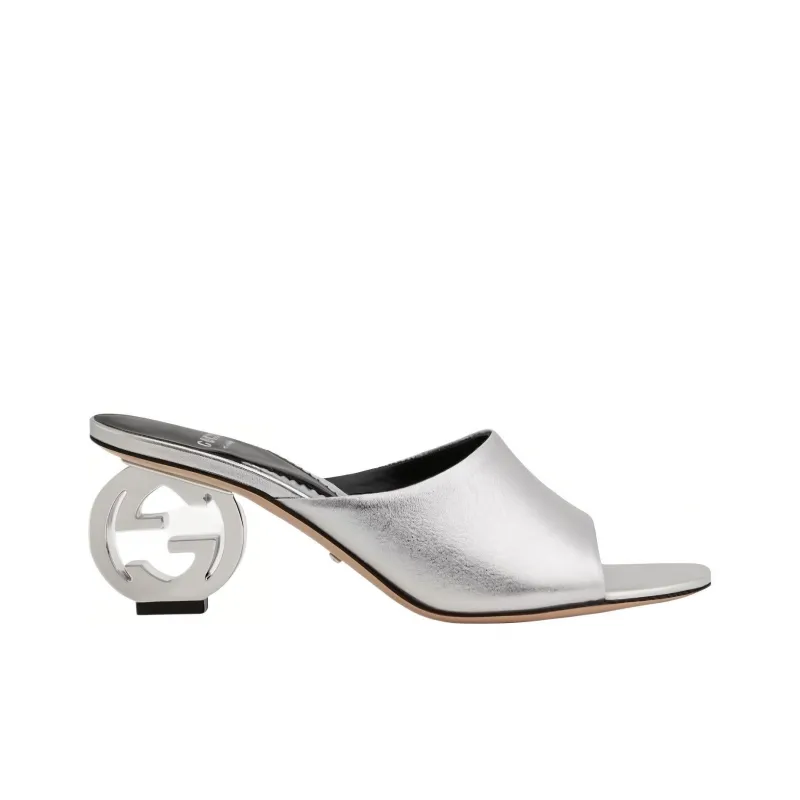 GUCCI Slide Slippers Women's Silver-1