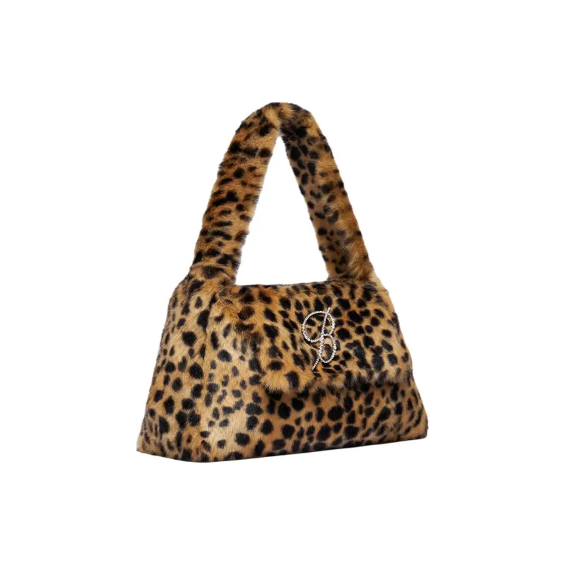 Blumarine Faux Fur Handbag Large Size Women's Brown-1