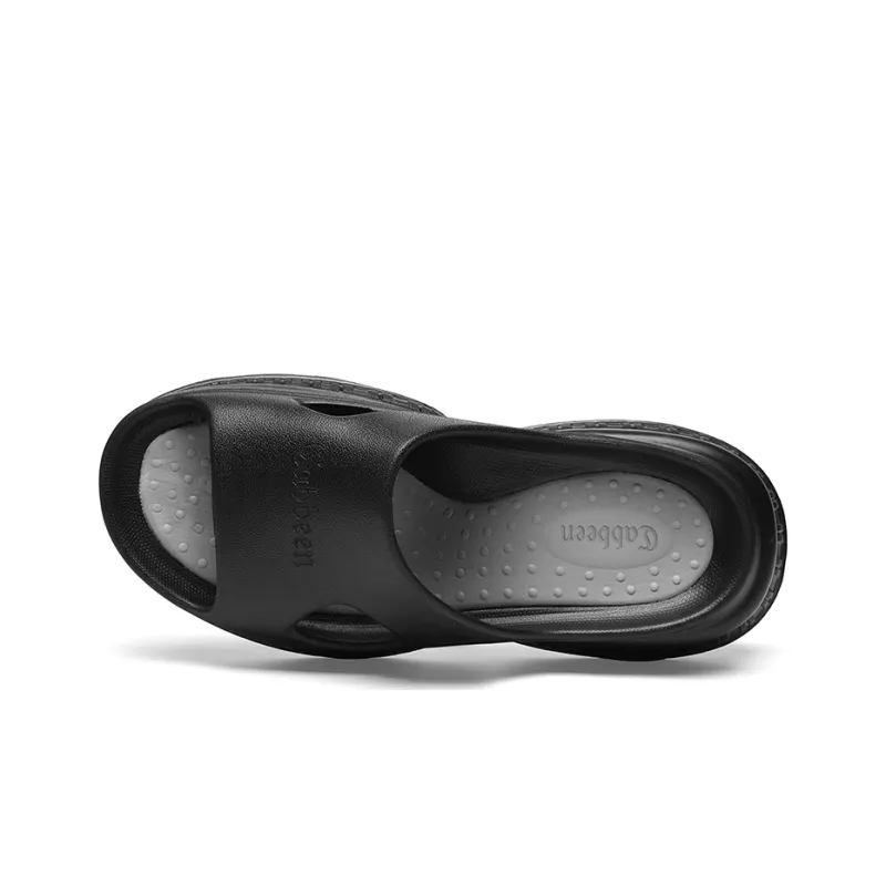 Cabbeen EVA Cut-Out Quick Dry Slide Slippers Men's Black-3