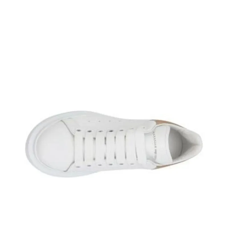 Alexander McQueen Low Top Stylish Skateboarding Shoes Women's Gold-2