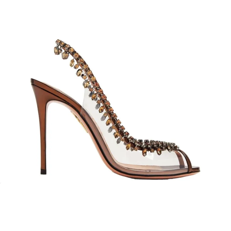 AQUAZZURA Temptation 105mm Crystal-embellished Sandals-1