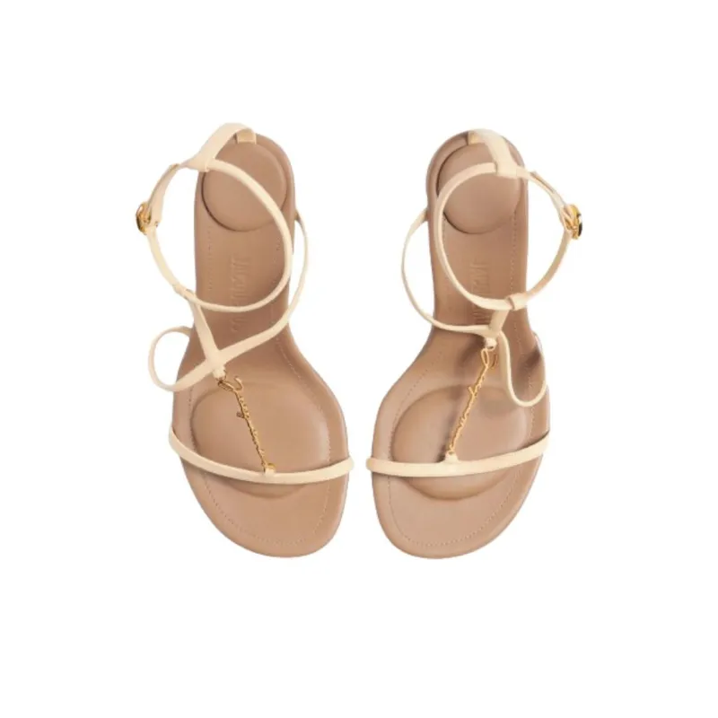 Jacquemus One Strap Sandals 8cm Women's Beige Umber-4