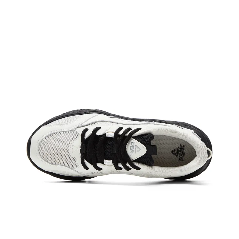 PEAK Shock Absorbers Slip Resistant, Abrasion Resistant, Breathable Low Top Casual Shoes Women's Ecru Black-3