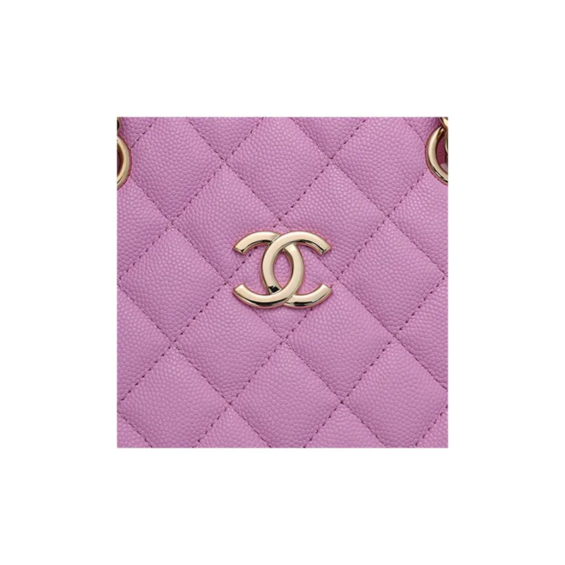 CHANEL Grain Cow Leather Crossbody Bags Mini Women's Purple-4