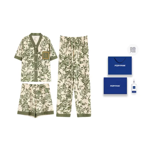 Floating Light Islands Pajama Set Women's Box Green