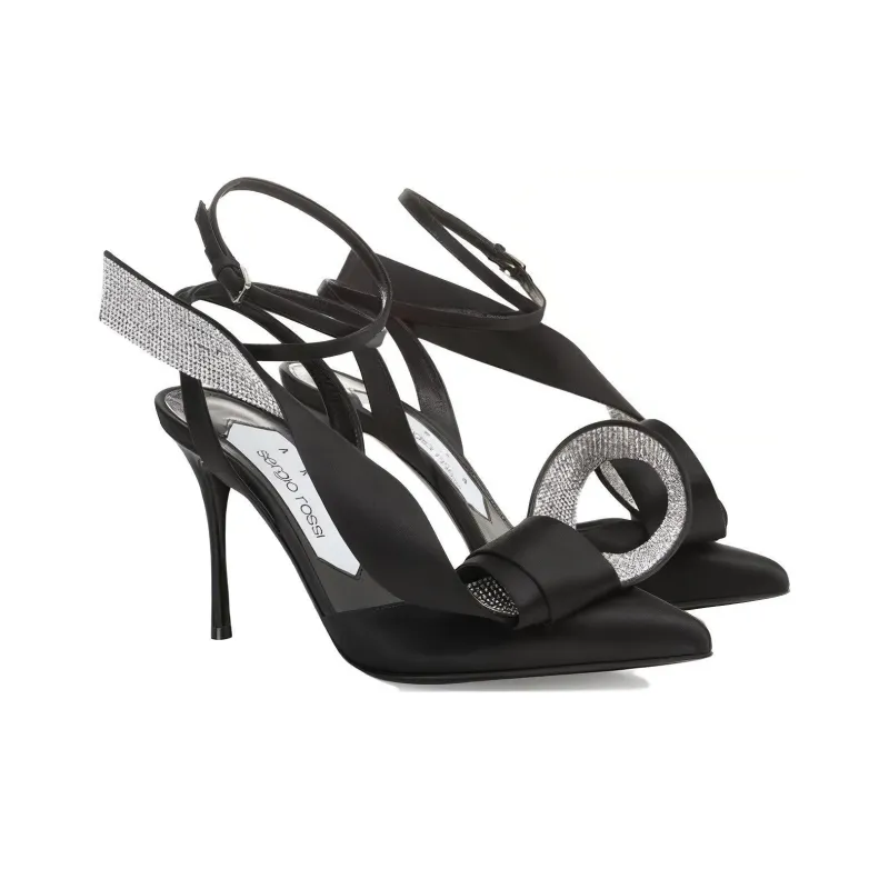 SERGIO ROSSI Marquise 100mm Bow-detail Satin Pumps-2