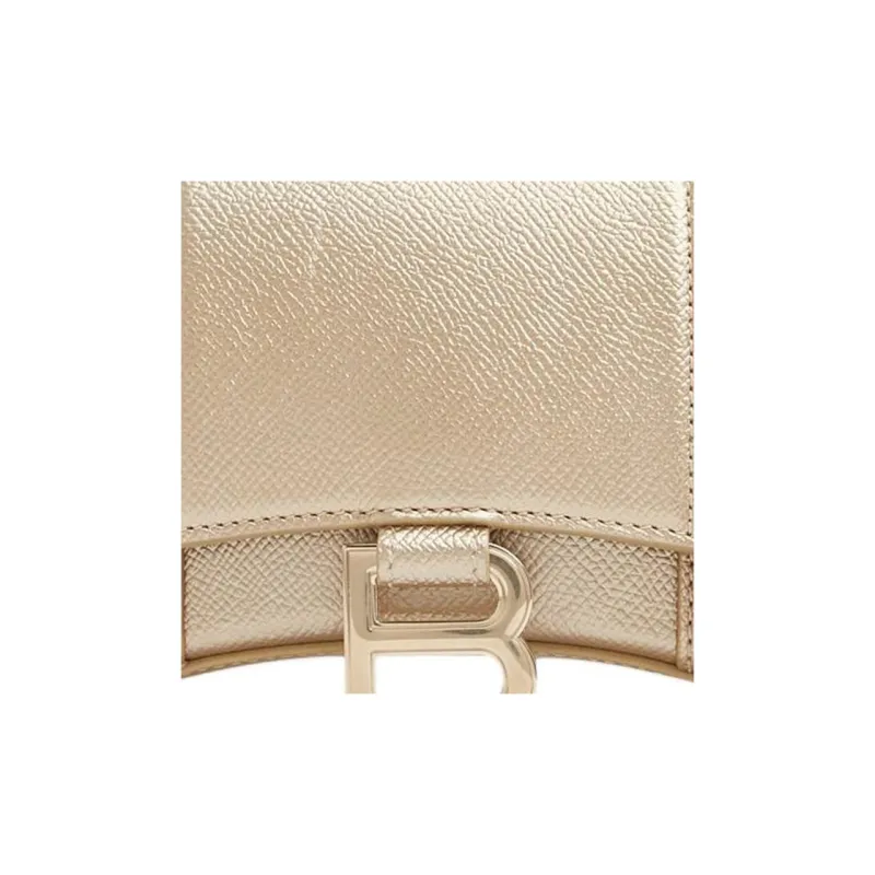 Balenciaga Hourglass Denim With Lambskin Hourglass Bag Shoulder Bag Crossbody Bag Wallet Regular Women's Gold-3