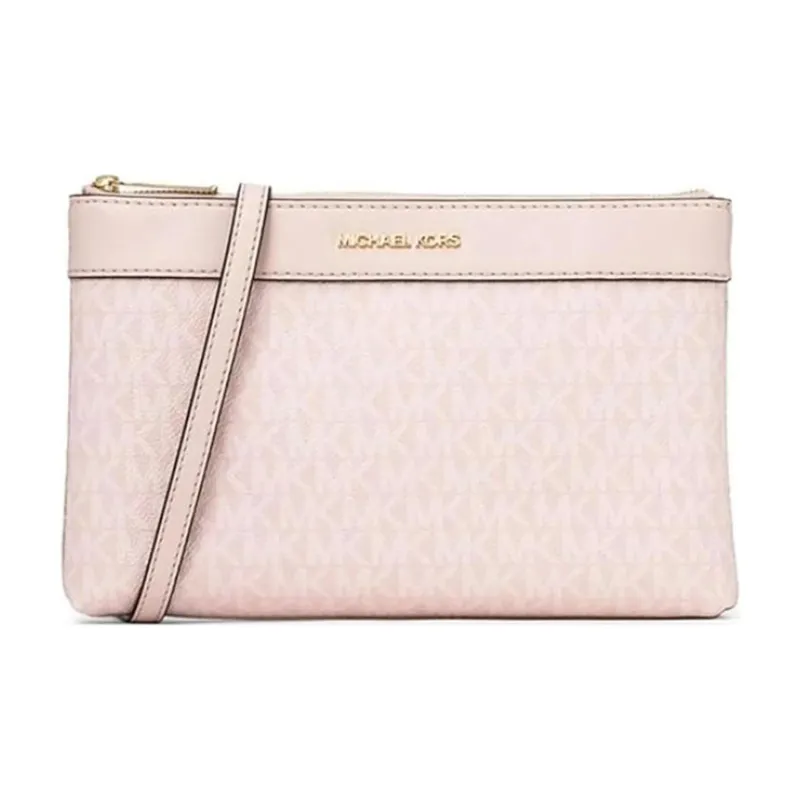 MICHAEL KORS Charlotte Saffiano Leather Shoulder Bag, Crossbody Bag, Handbag Tubas Women's Blush Pink-4