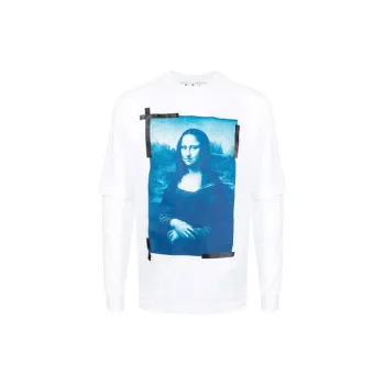 Off  Monalisa print Long sleeve Cotton T shirt