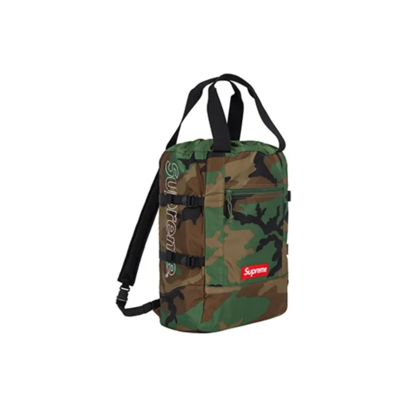 Supreme SS19 Nylon Handbag Backpack Regular Unisex Green Camouflage-1