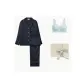 Navy Blue+Stripes+Light Misty Blue Bra