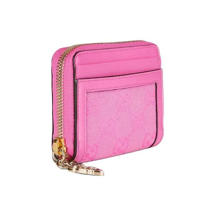GUCCI Canvas With Leather Wallet Mini Unisex Pink-1