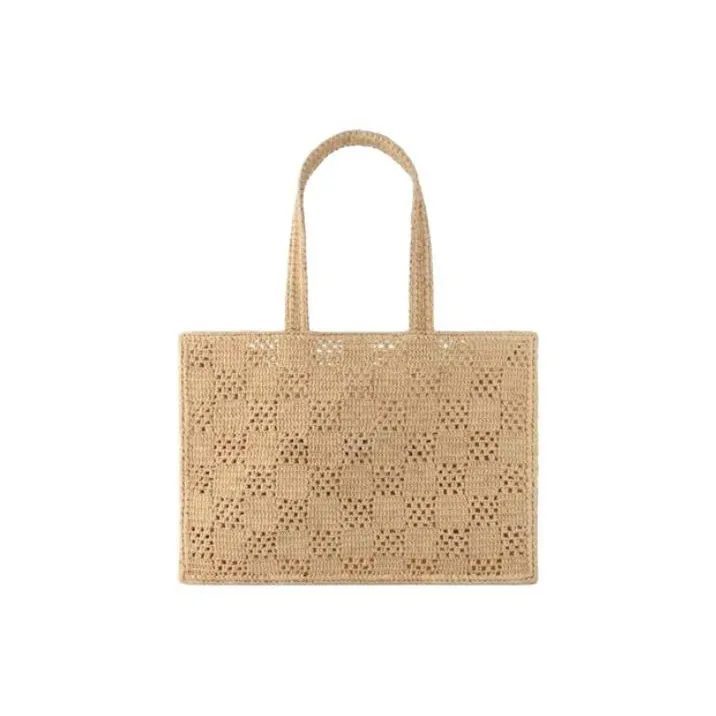 LOUIS VUITTON Shopper Bag Mm Damier Raffia Natural Beige-1