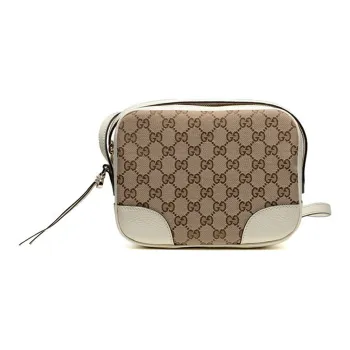 GUCCI Canvas With Leather Camera Bag Shoulder Bag Crossbody Bag Women's Ebony/White