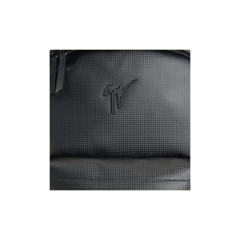 Giuseppe Zanotti/GZ Leather Backpack Men's Imitation Carbon Fiber Black-4