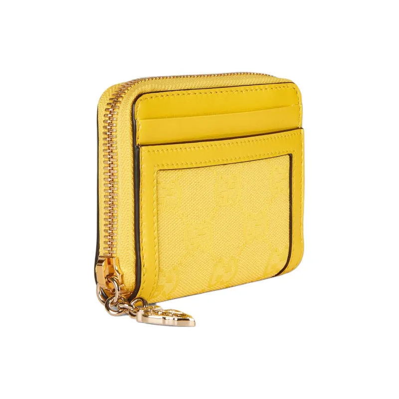 GUCCI Canvas With Leather Wallet Mini Unisex Yellow-1
