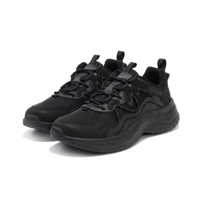 361° Cushioning Breathable Lightweight Rebound Low Top Running Shoes Men's Black-1