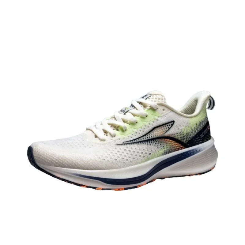 361° Wear Resistant Low Top Training Running Shoes Men's White Black-0
