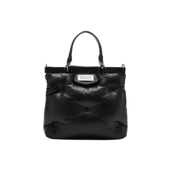Maison Margiela Sheepskin Patchwork With Cow Leather Shoulder Bag Crossbody Bag Handbag Small Size Women's Black