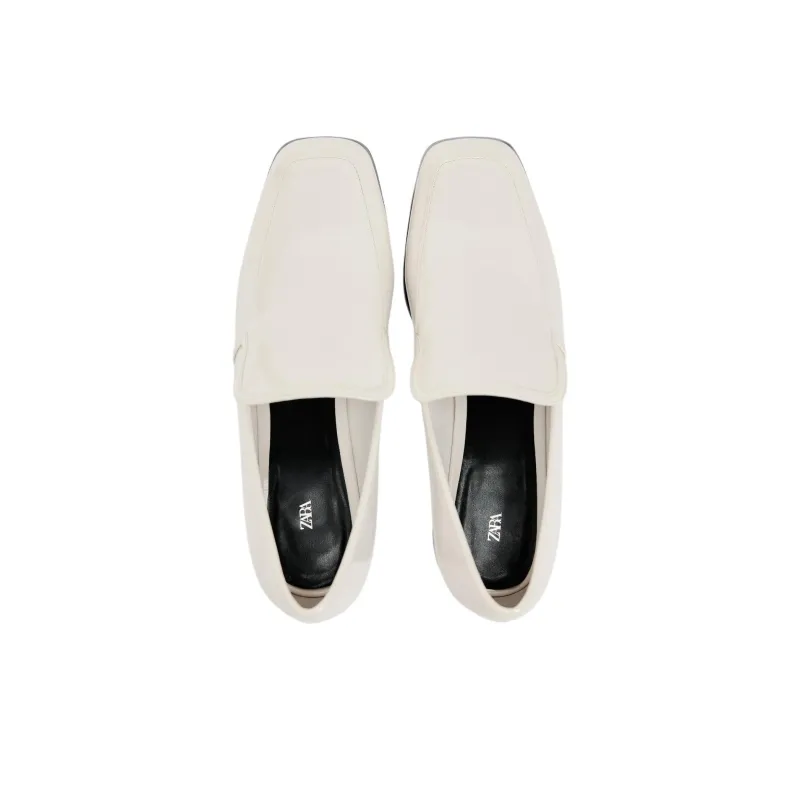 ZARA Loafers Women's White-4